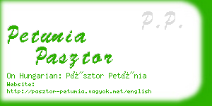 petunia pasztor business card